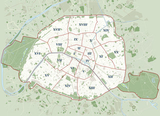 Cartina delle zone (arrondissements) di Parigi