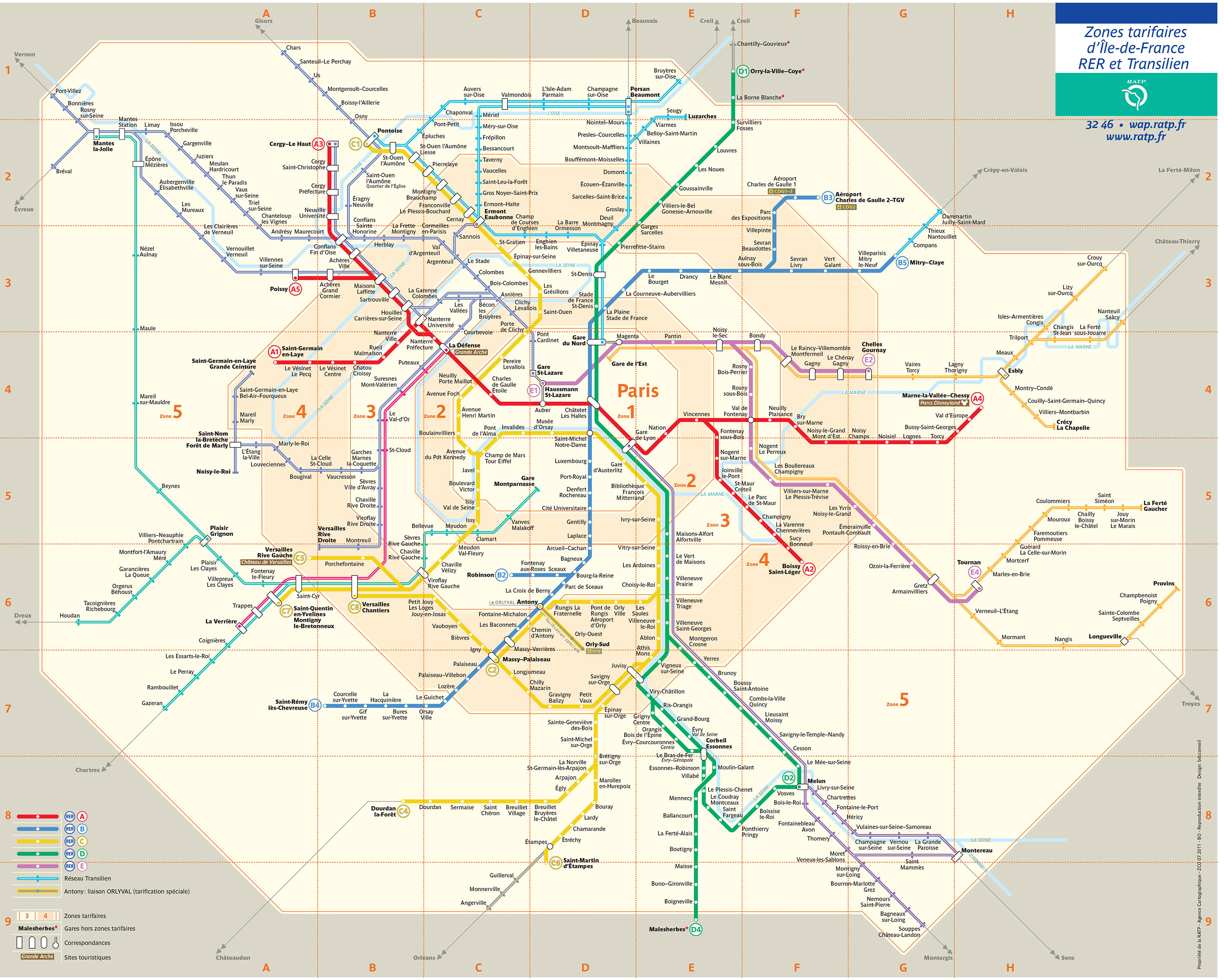Mappa E Cartina Di Treno Regionale Rertransilien Di Parigi