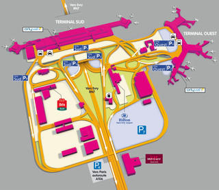 Cartina del terminale e aeroporto Parigi Orly (ORY)