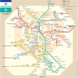 Cartina di Rete Espressa Regionale di Parigi