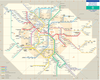 Cartina di rete ferroviaria Transilien di Parigi
