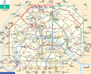 Cartina del rete autobus di Parigi