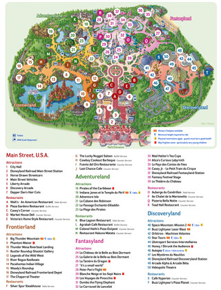 Cartina di Disneyland Paris, Disney Land Paris, Eurodisney Paris, Euro Disney Paris
