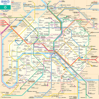 Cartina della rete metropolitana RATP di Parigi